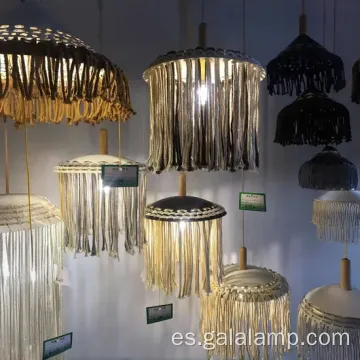 Luz colgante de yute ecológica para decoración elegante del pasillo